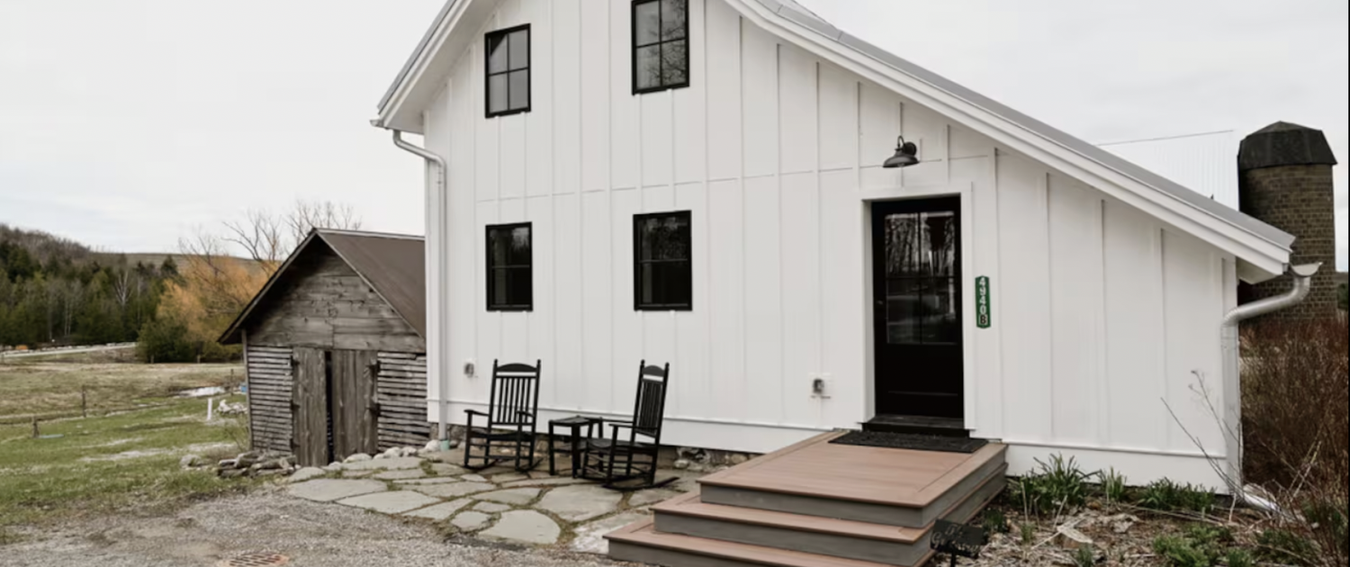 the granary vacation rental at North Farm, a Leelanau County vineyard